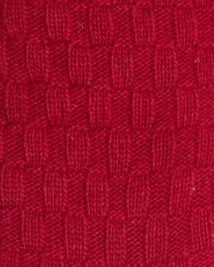 Cable Knit Lounge Socks - Red