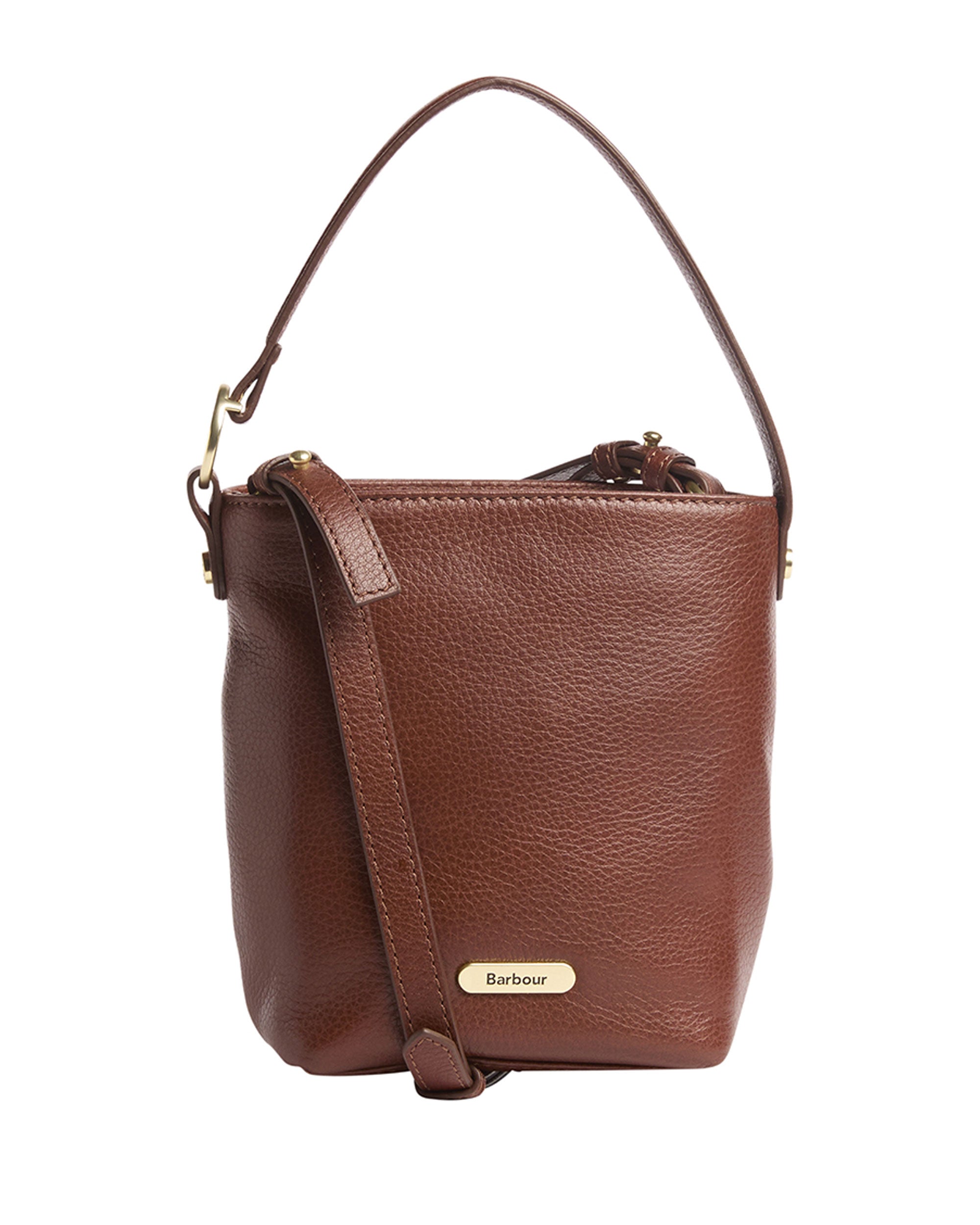 Cedar Mini Leather Bucket Bag - Brown