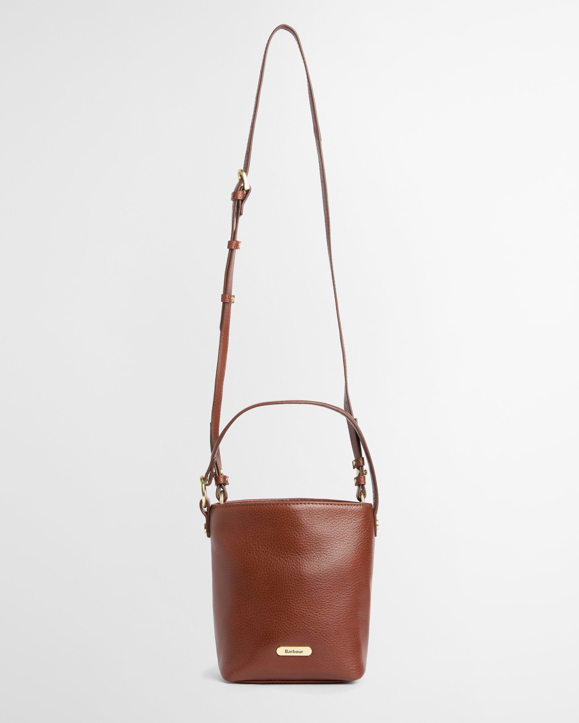 Cedar Mini Leather Bucket Bag - Brown