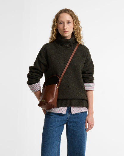 Cedar Mini Leather Bucket Bag - Brown