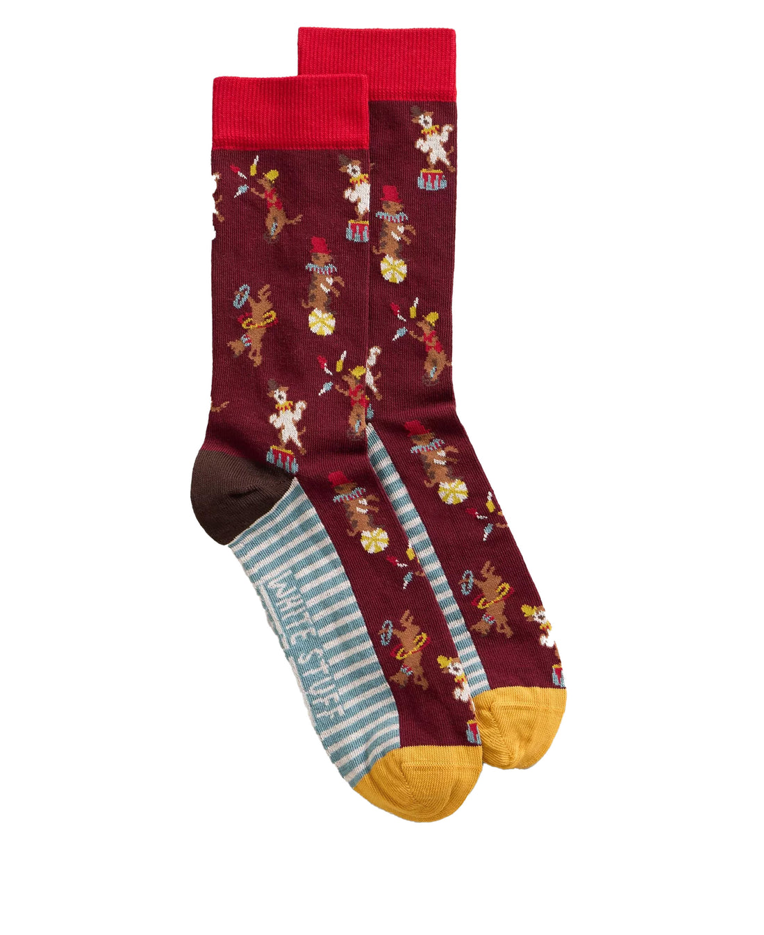 Circus Animals Ankle Sock - Red Multi