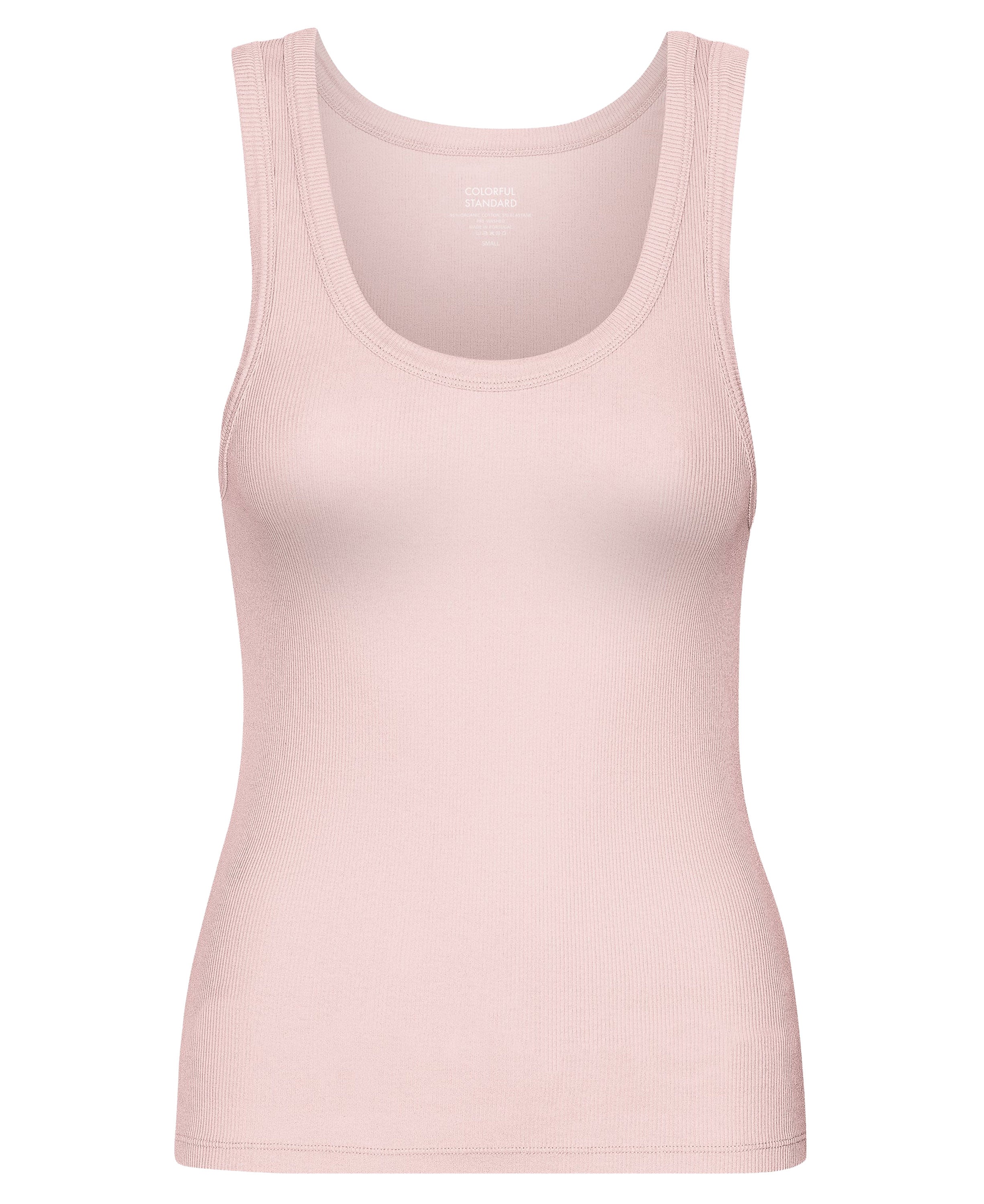 Organic Rib Tank Top - Faded Pink