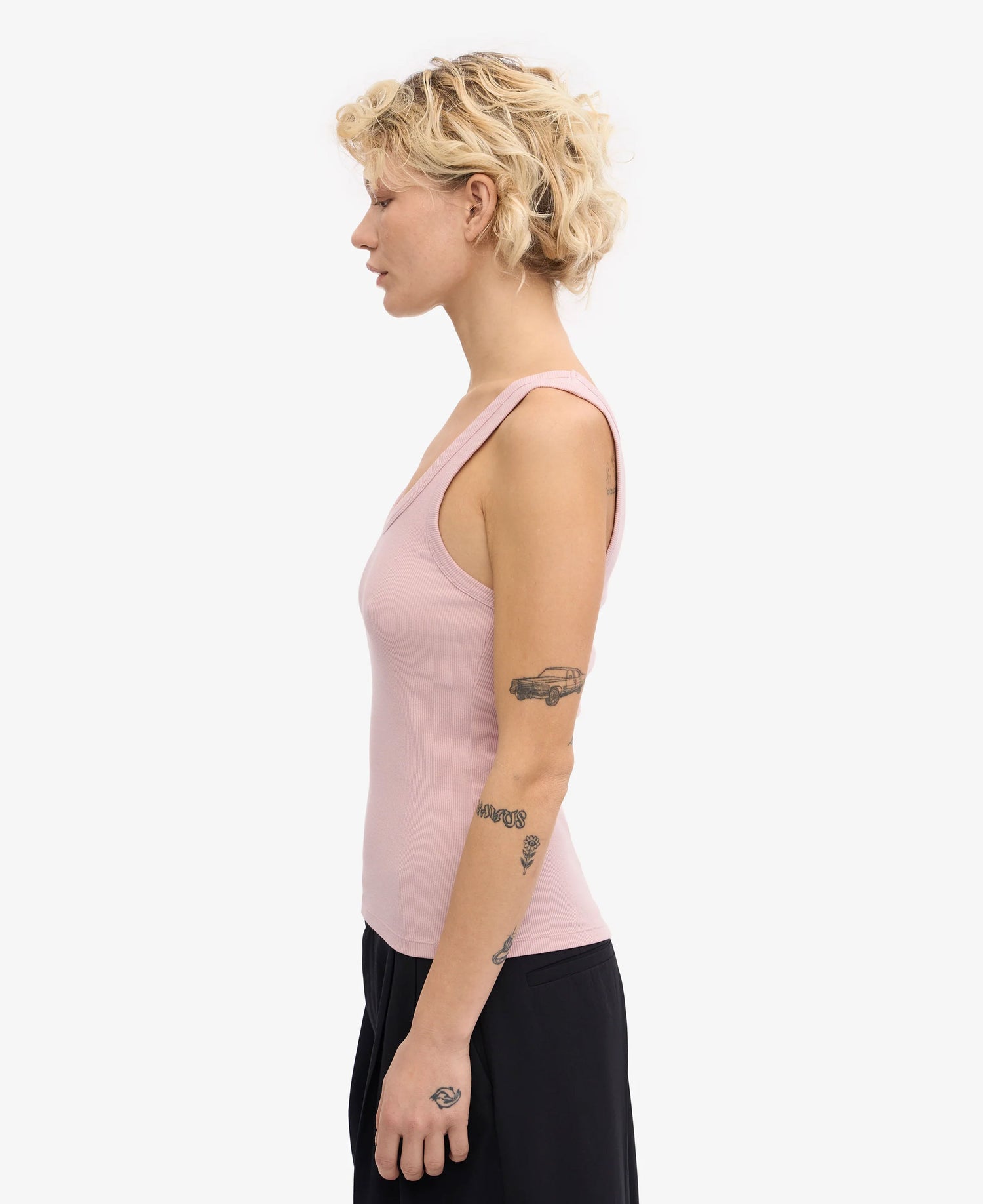 Organic Rib Tank Top - Faded Pink