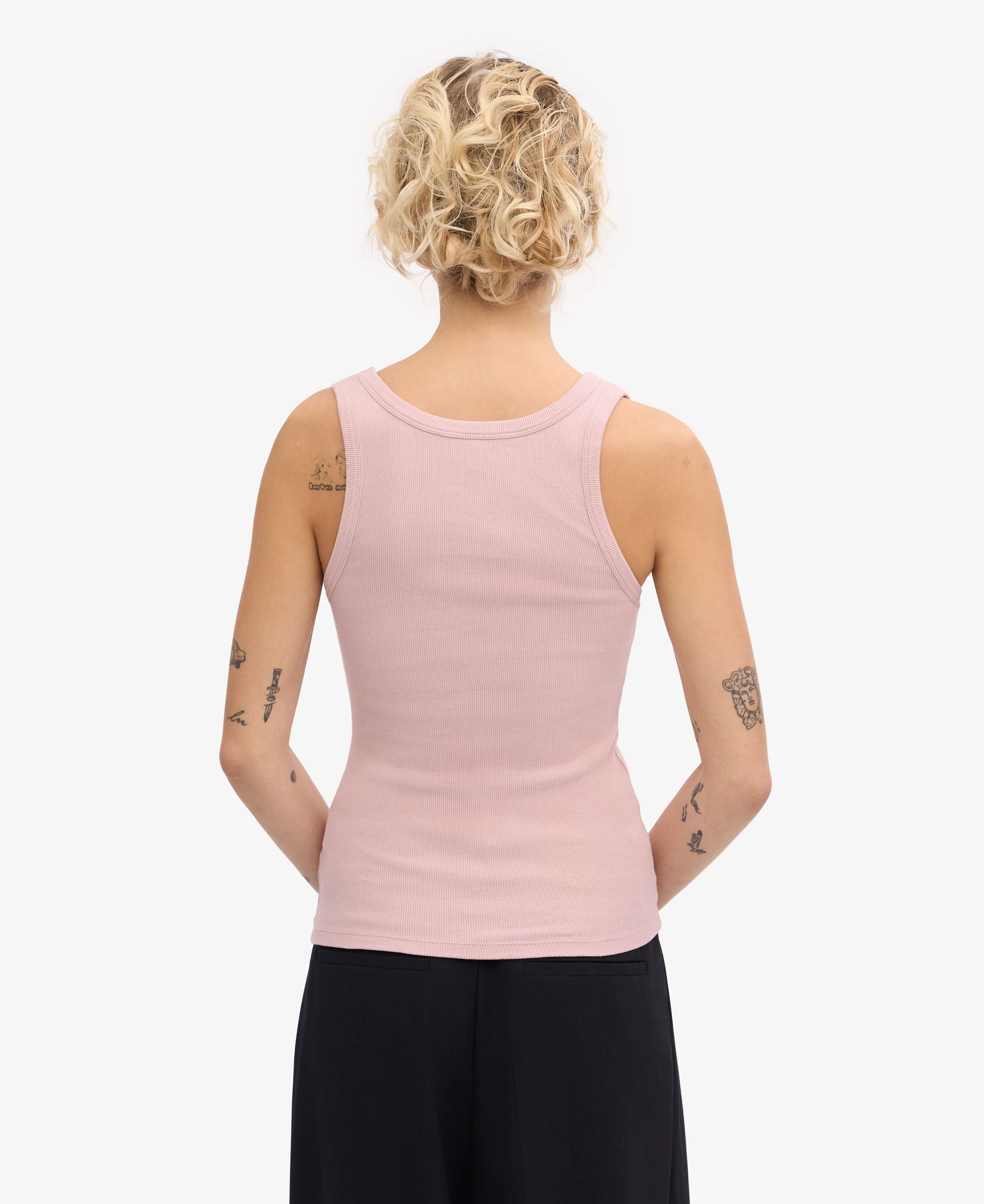 Organic Rib Tank Top - Faded Pink