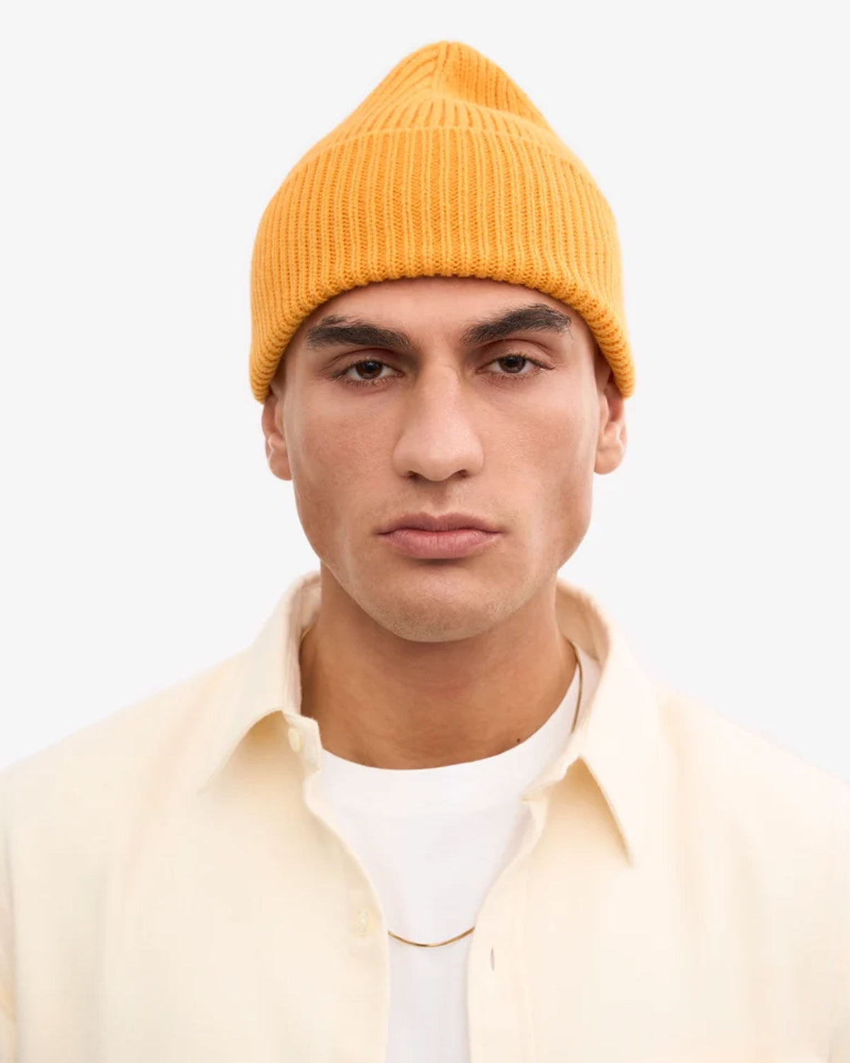 Merino Wool Beanie - Burned Yellow