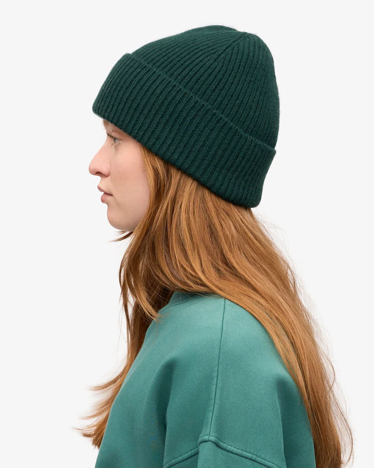 Merino Wool Beanie - Emerald Green