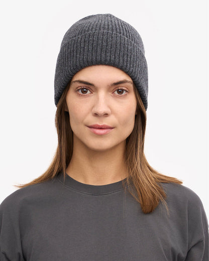 Merino Wool Beanie - Lava Grey