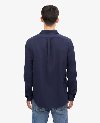 Organic Flannel Shirt - Navy Blue