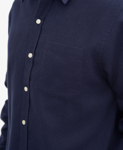 Organic Flannel Shirt - Navy Blue