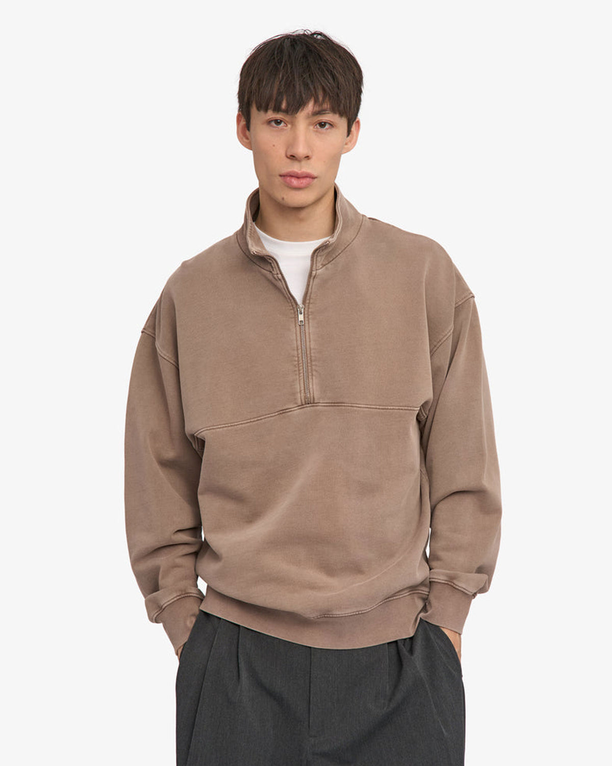 Organic Quarter Zip - Faded Khaki
