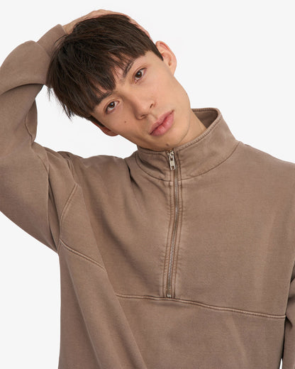 Organic Quarter Zip - Faded Khaki