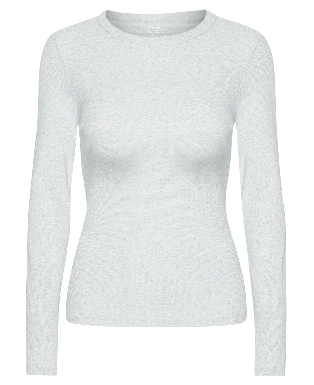 Organic Rib Long Sleeve T-Shirt - Snow Melange
