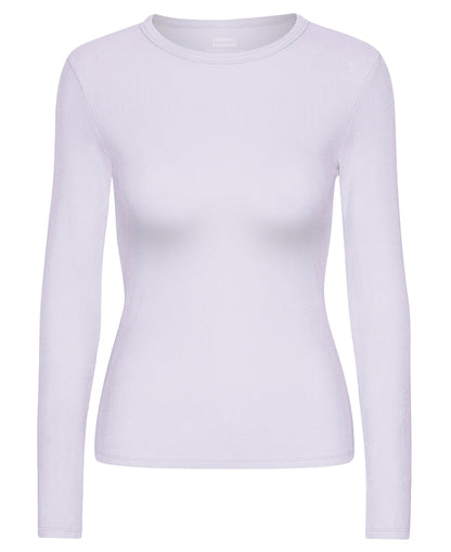 Organic Rib Long Sleeve T-Shirt - Soft Lavender