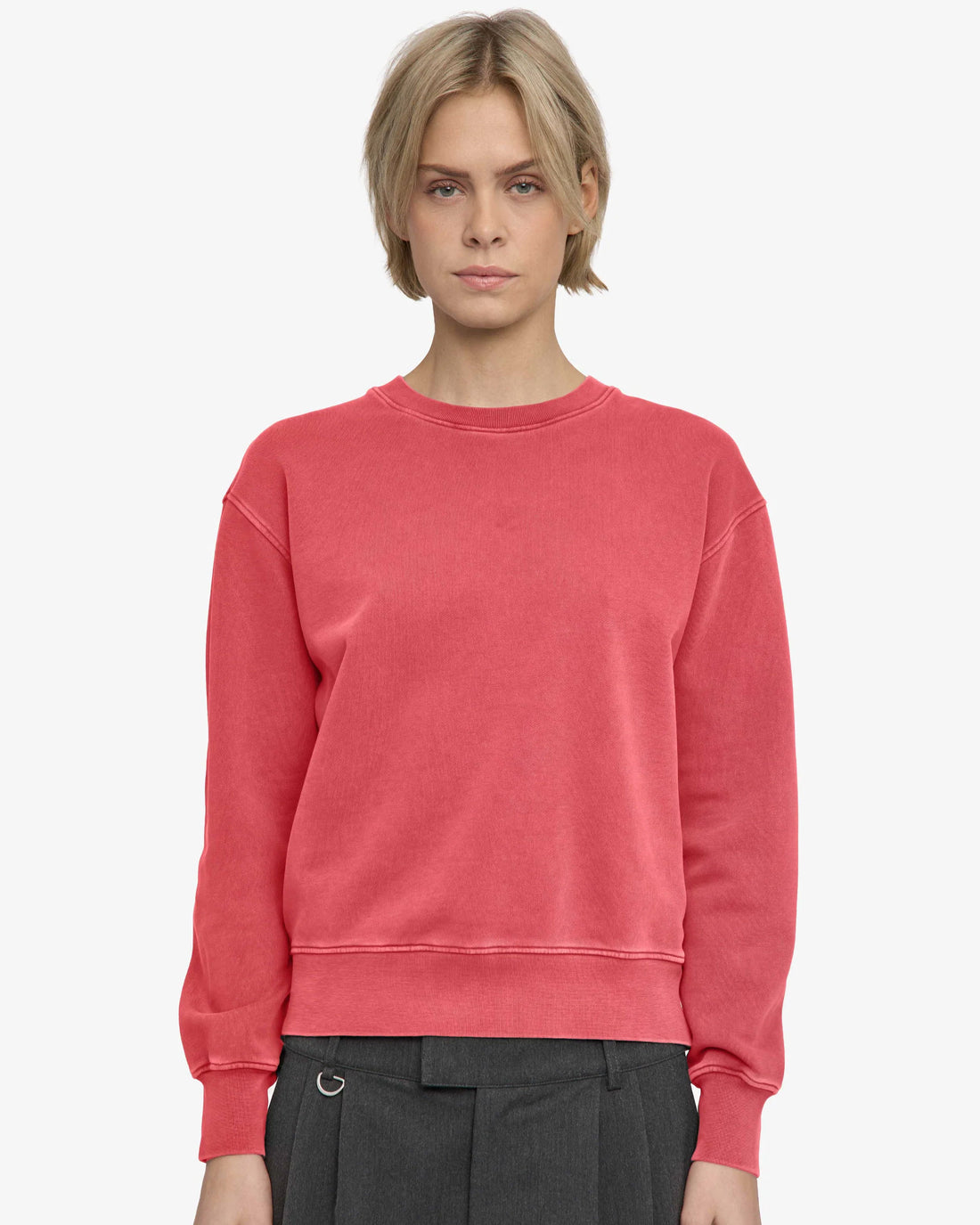 Women Classic Organic Crew - Faded Red