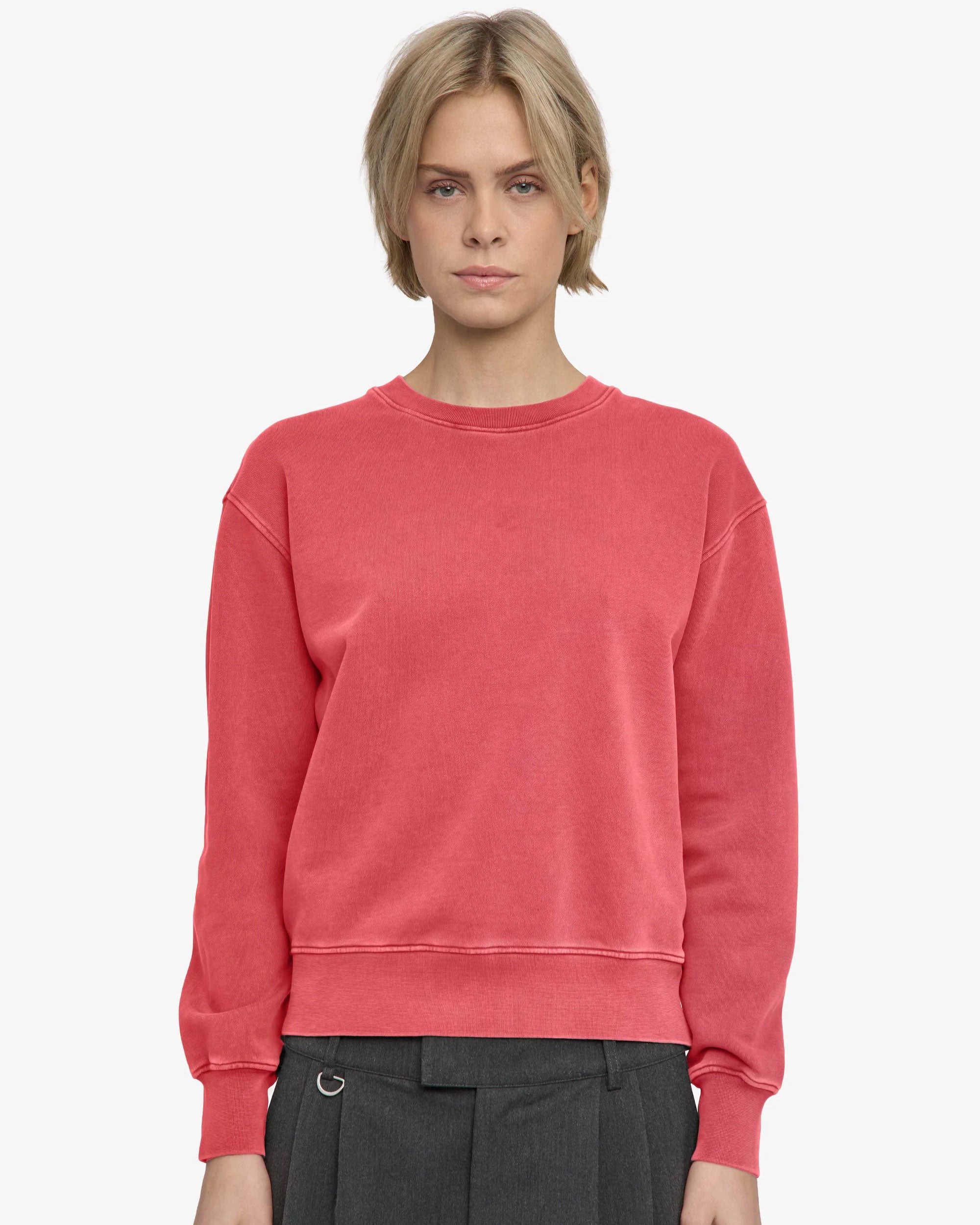 Women Classic Organic Crew - Faded Red