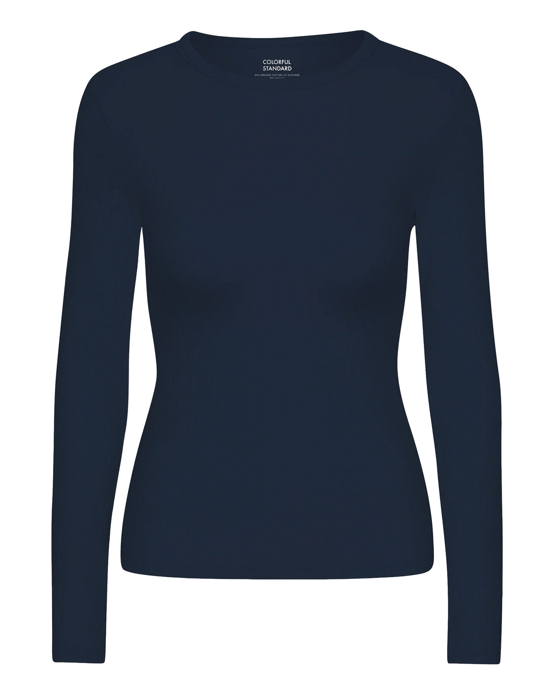 Organic Rib Long Sleeve T-Shirt - Navy Blue