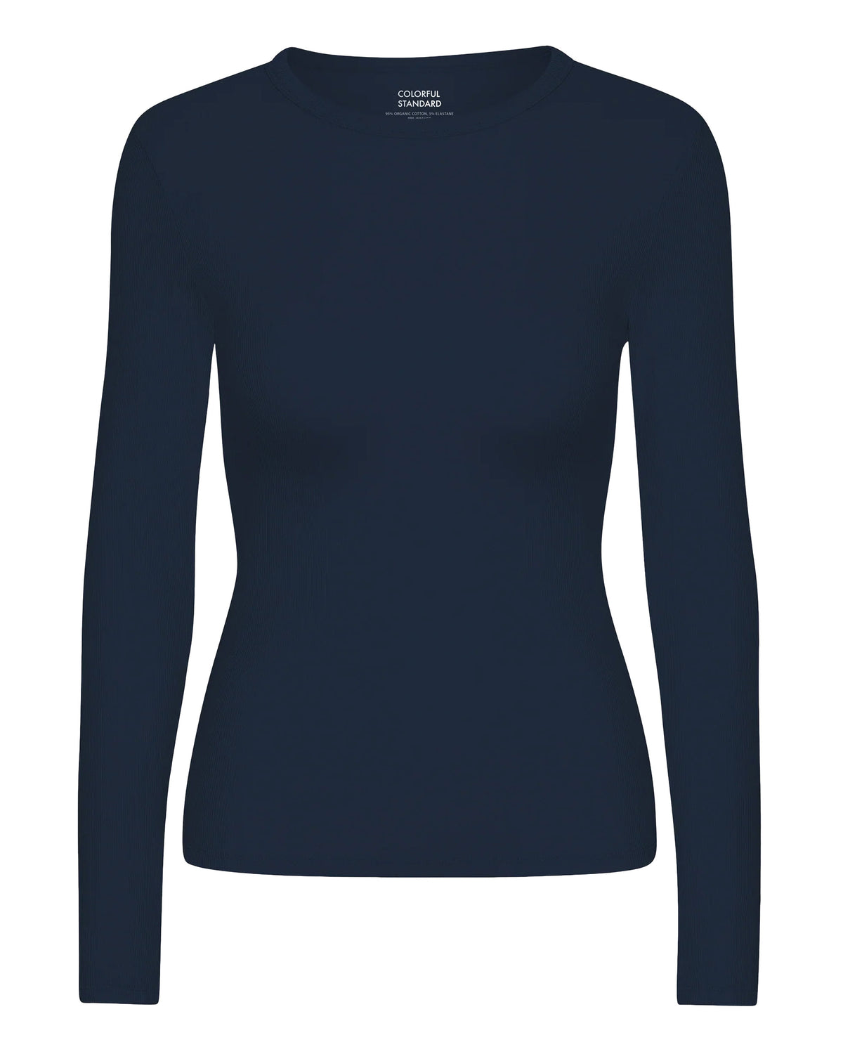 Organic Rib Long Sleeve T-Shirt - Navy Blue