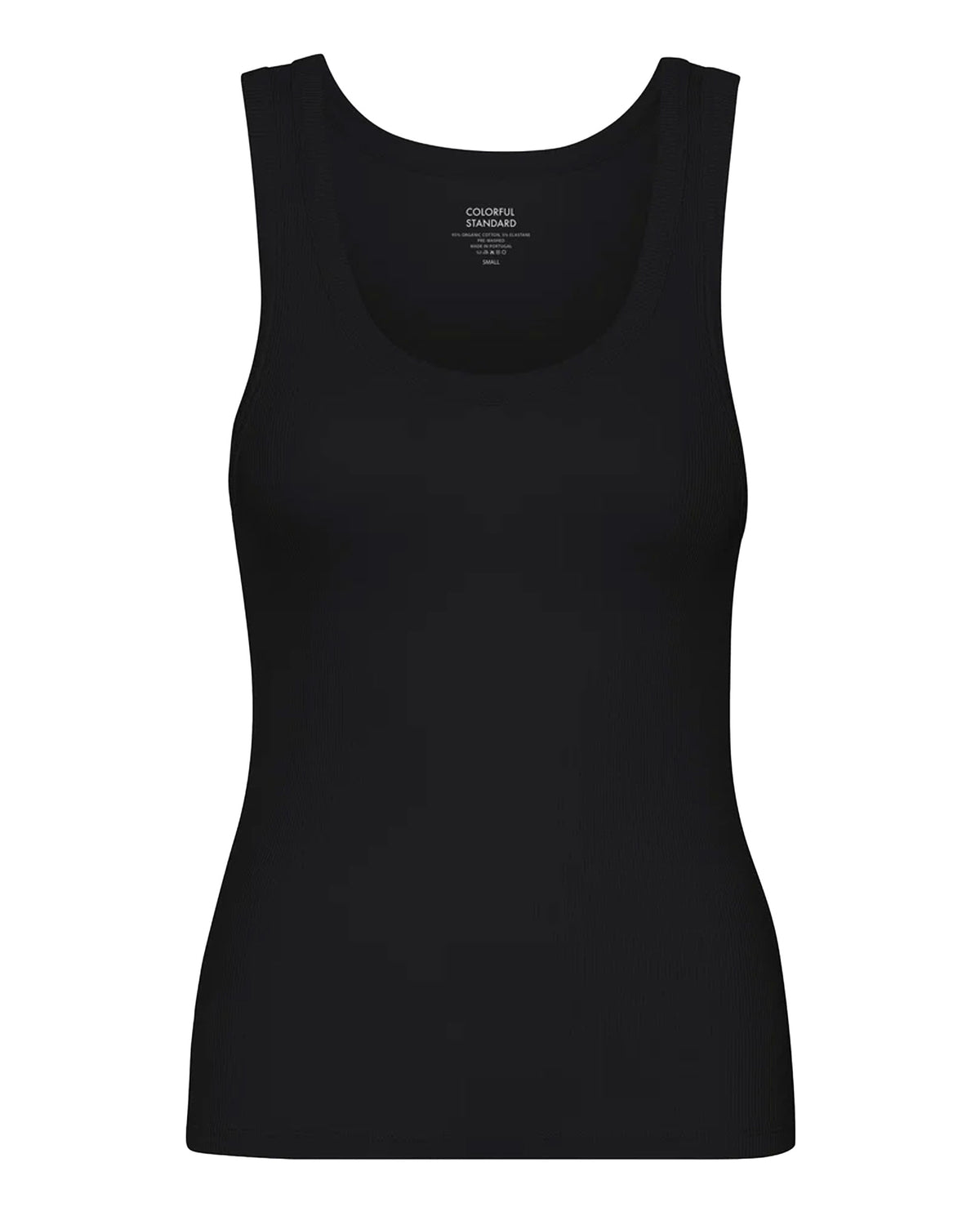Organic Rib Tank Top - Deep Black
