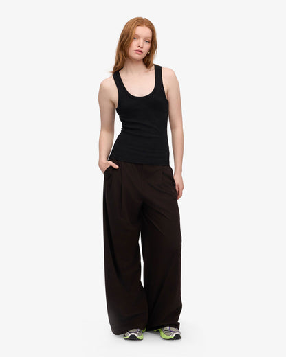 Organic Rib Tank Top - Deep Black