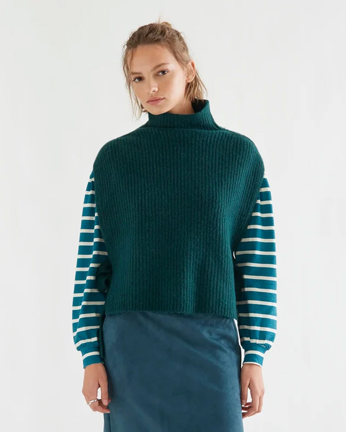 Knitted Vest - Dark Green