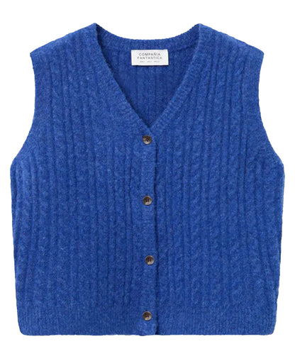 Knitted Vest - Blue