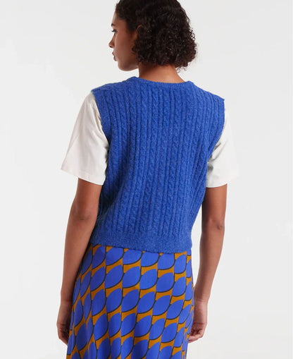 Knitted Vest - Blue