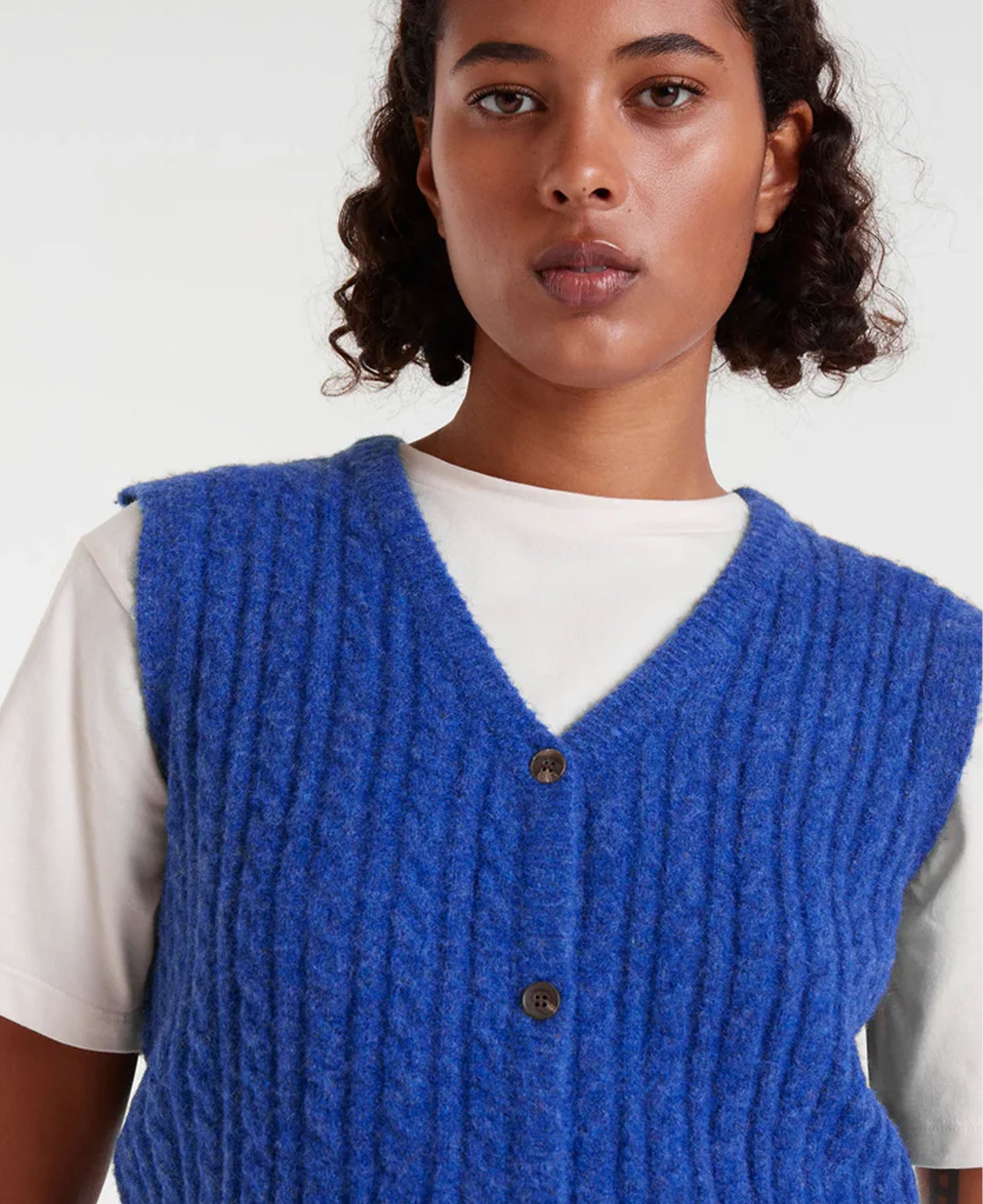 Knitted Vest - Blue
