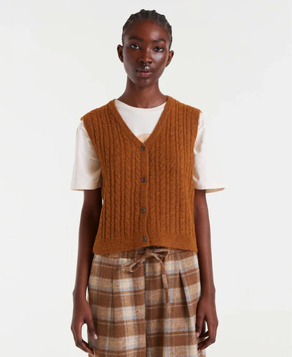 Plain Vest - Brown