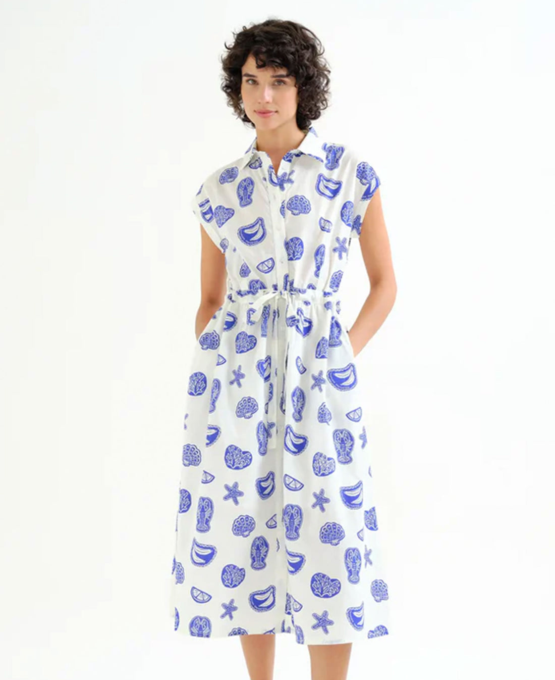 Lobster Cotton Midi Dress - Conversational