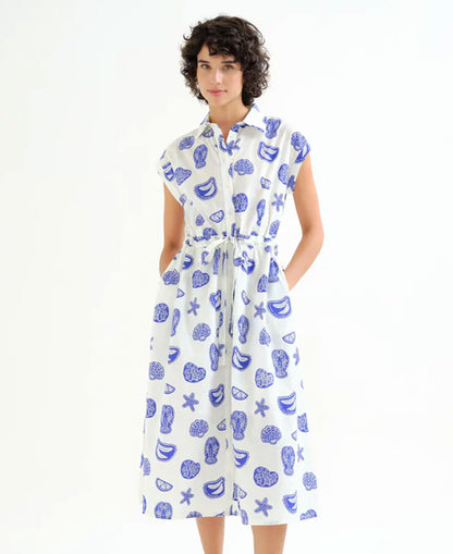 Lobster Cotton Midi Dress - Conversational