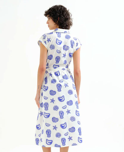 Lobster Cotton Midi Dress - Conversational