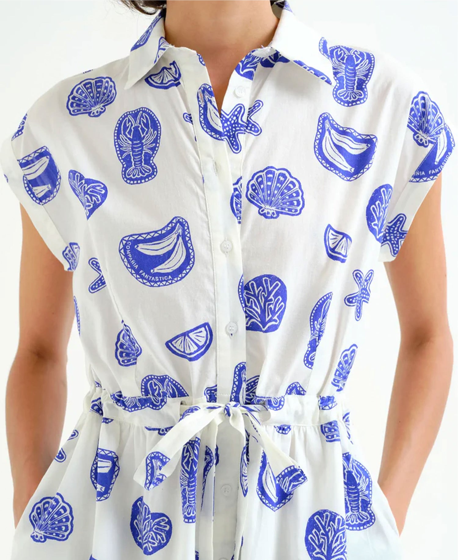 Lobster Cotton Midi Dress - Conversational