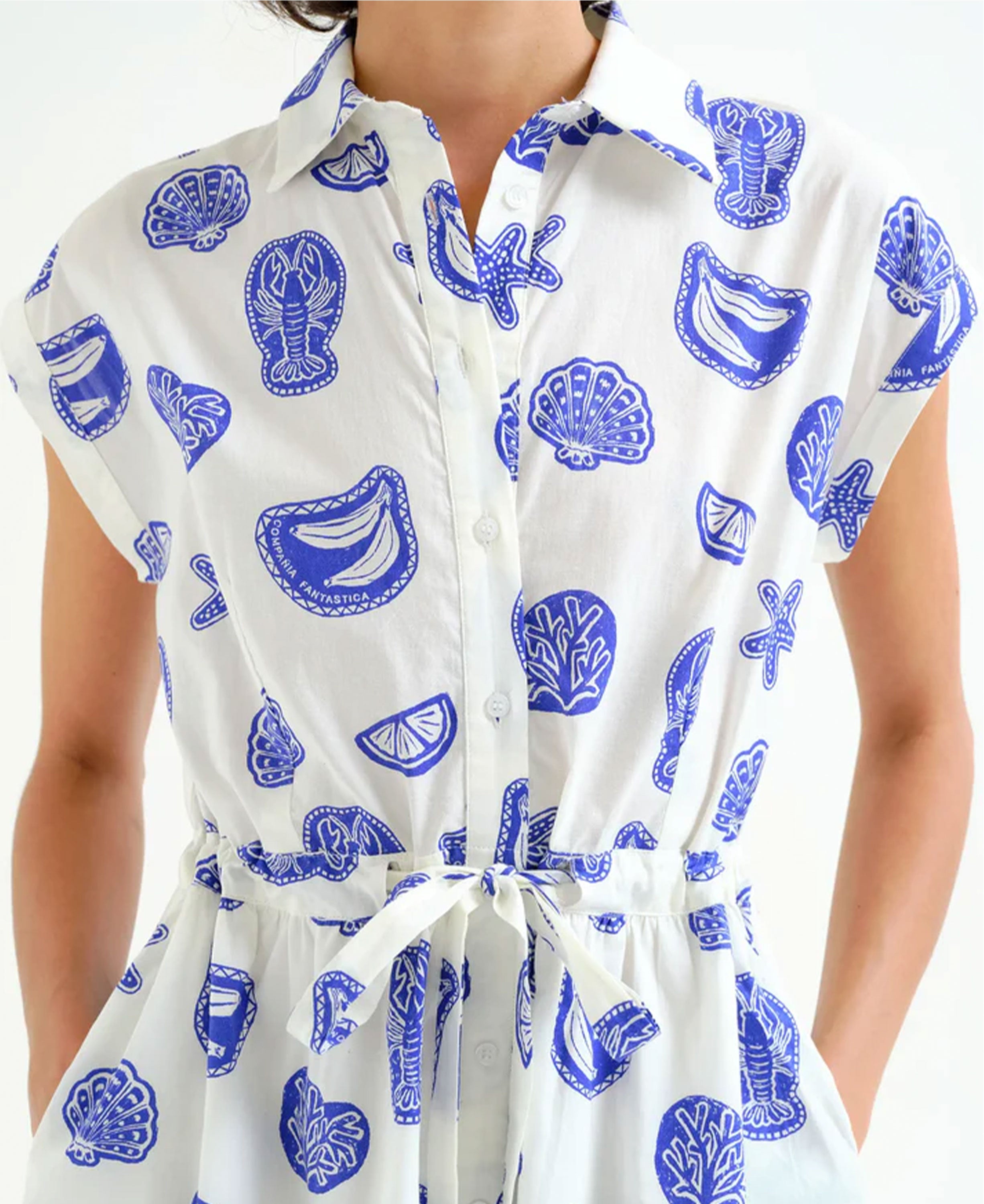 Lobster Cotton Midi Dress - Conversational