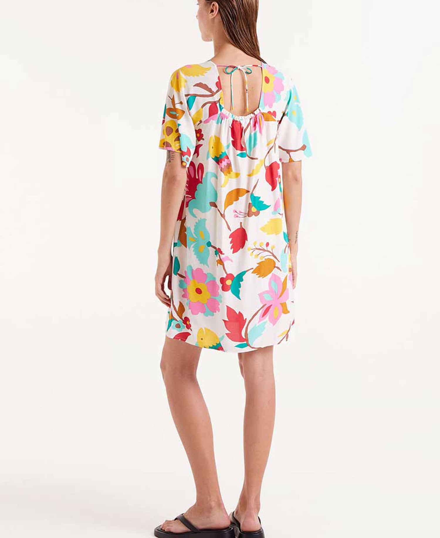 Nenufar Floral Print Short Dress - Flowers 6