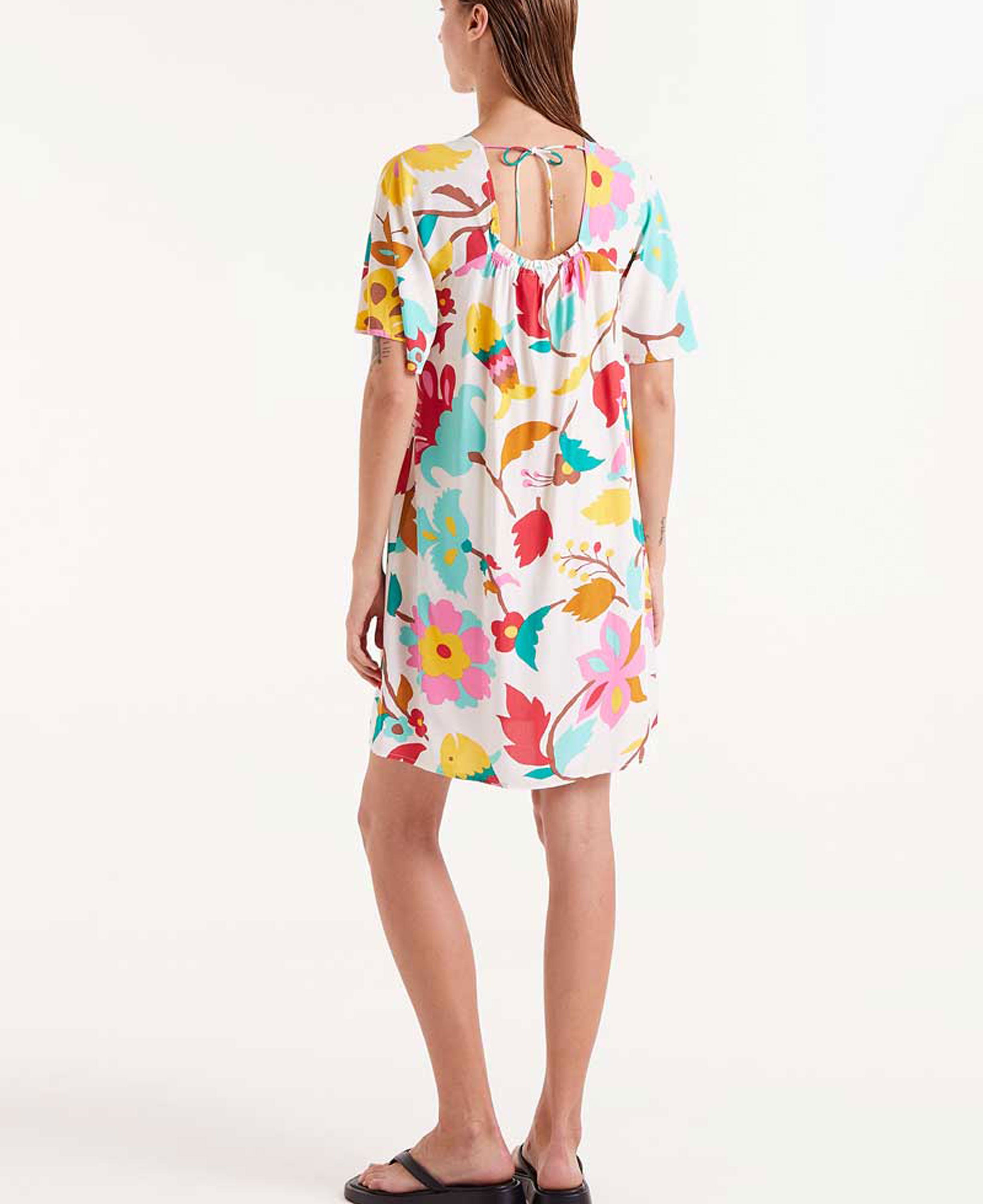 Nenufar Floral Print Short Dress - Flowers 6