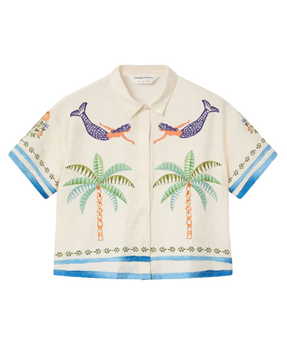 Palm And Mermaid Shirt - Conversational