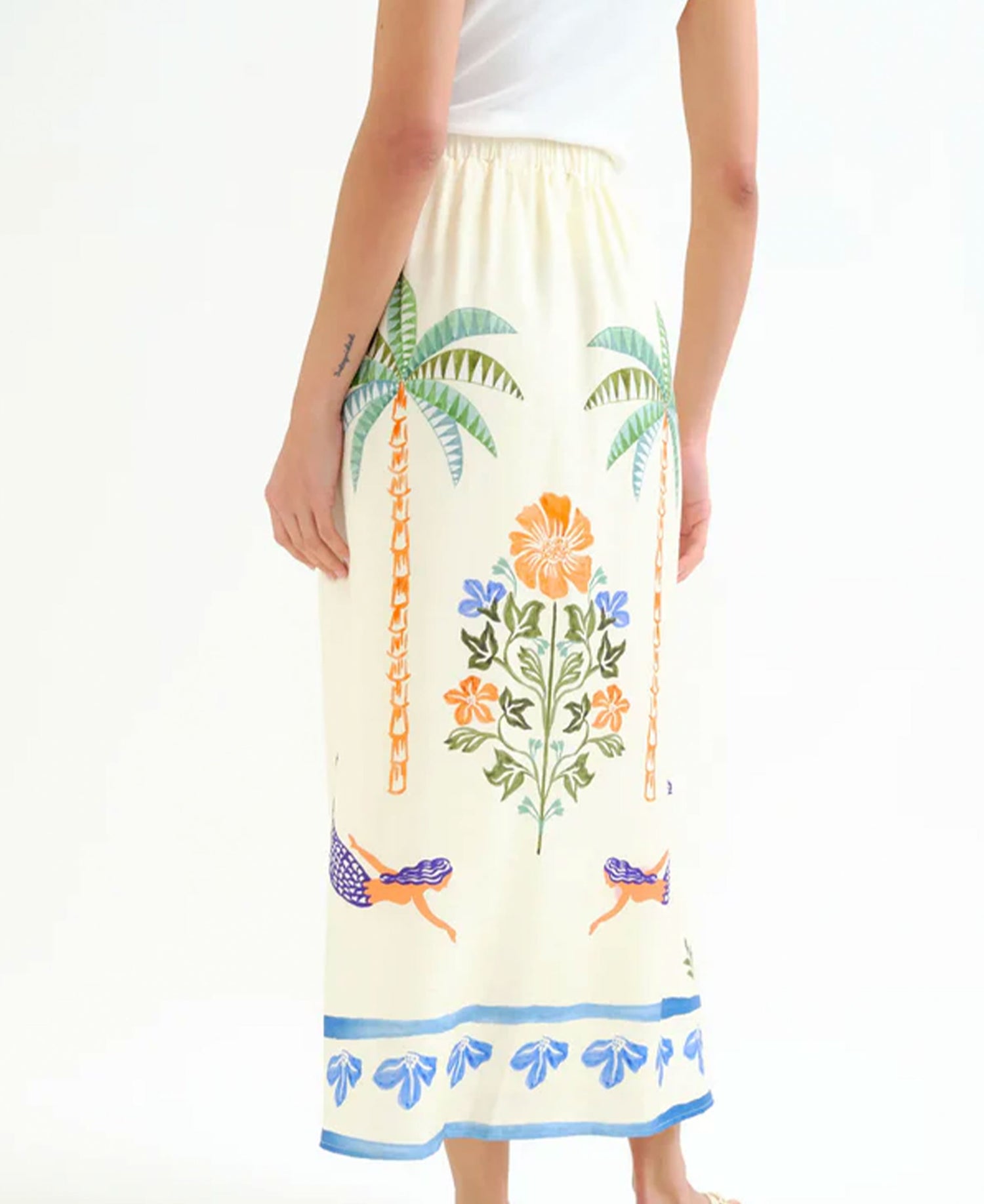 Palm And Mermaid Long Skirt - Conversational