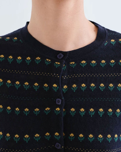 Stripe Cardigan - Flowers 12