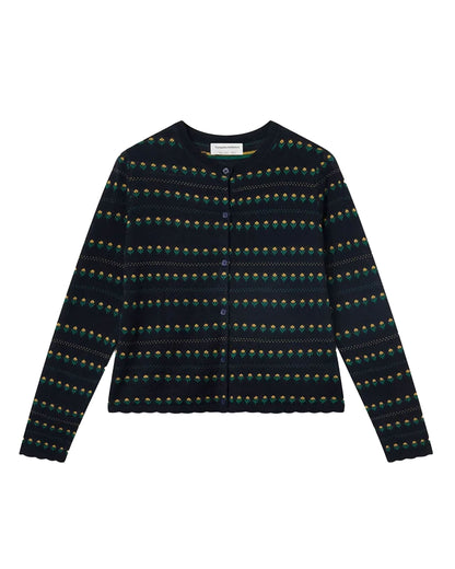 Stripe Cardigan - Flowers 12