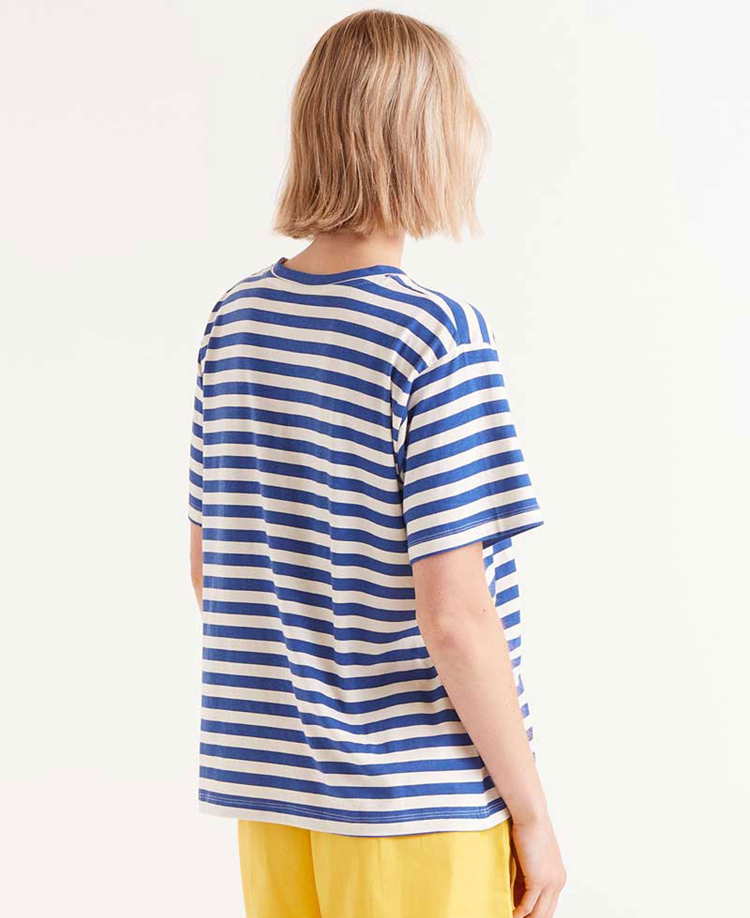 Striped T-Shirt - Navy Blue/White