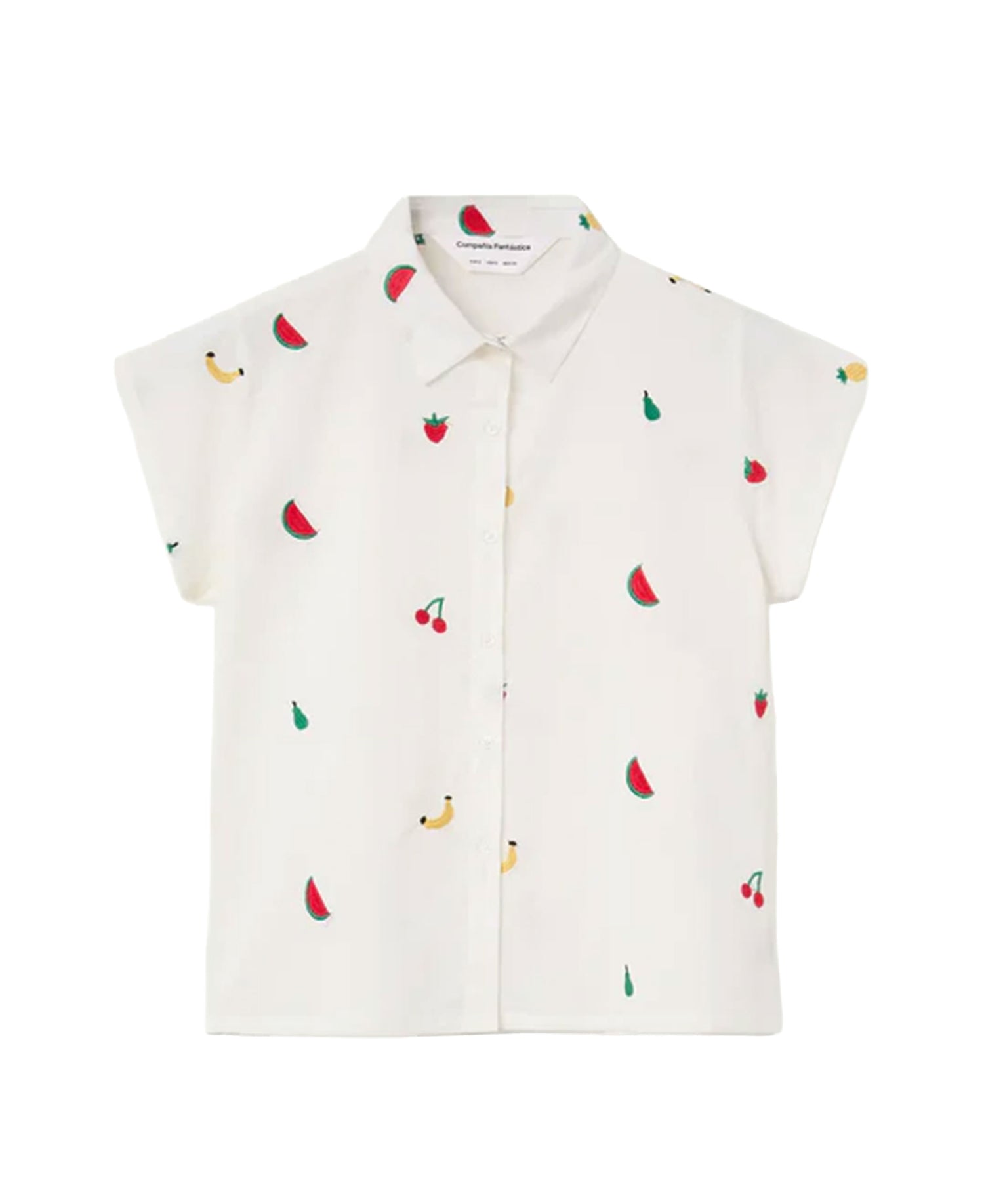 Fruit Salad Cotton Shirt - White