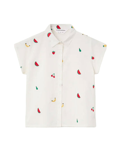 Fruit Salad Cotton Shirt - White
