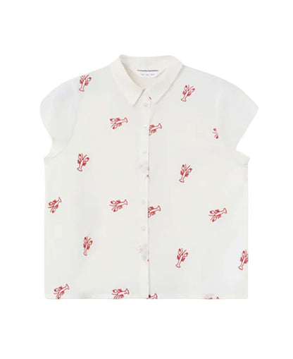 Red Lobster Cotton Shirt - Ecru