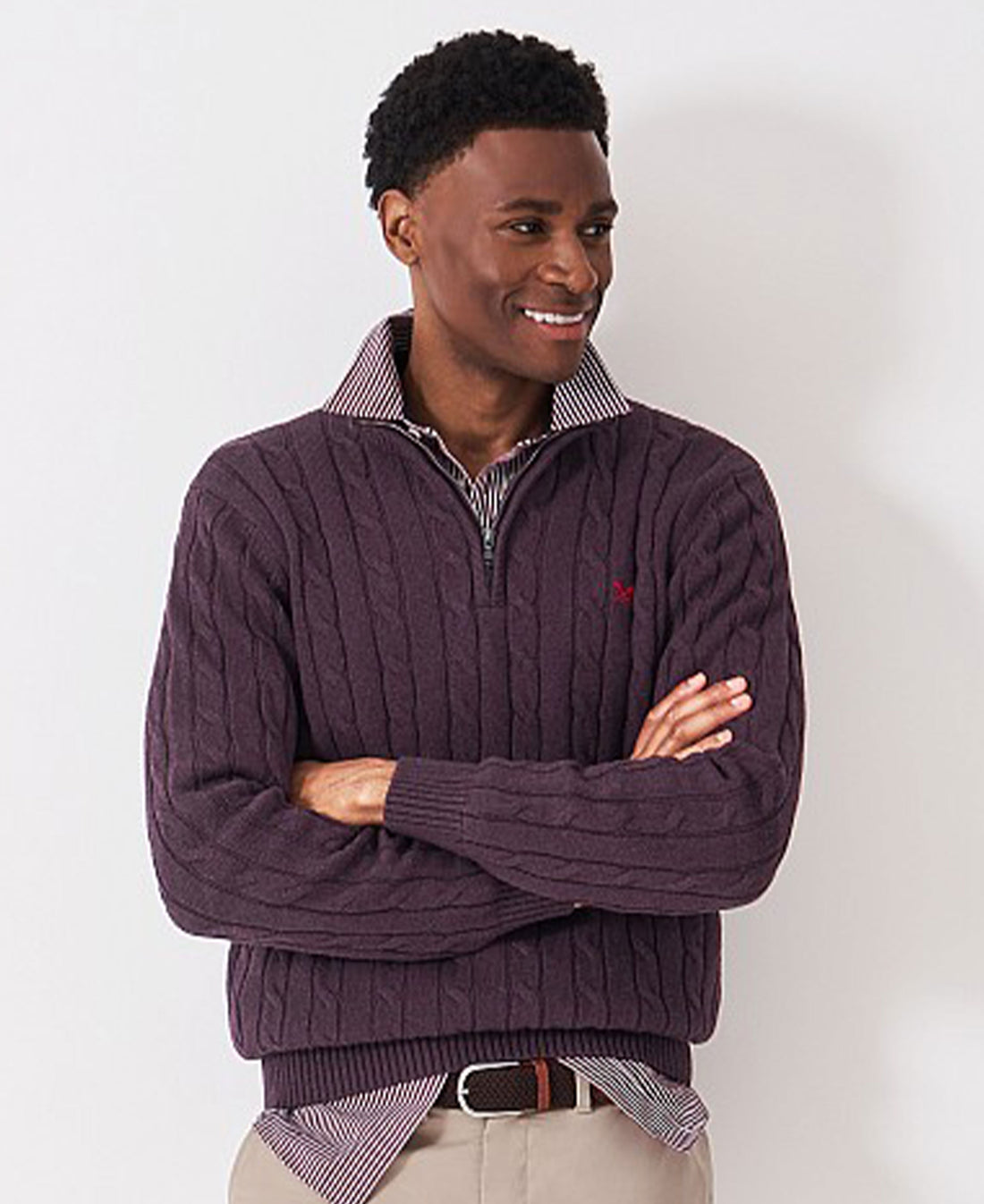 Oarsman Cable 1/2 Zip - Mahogony