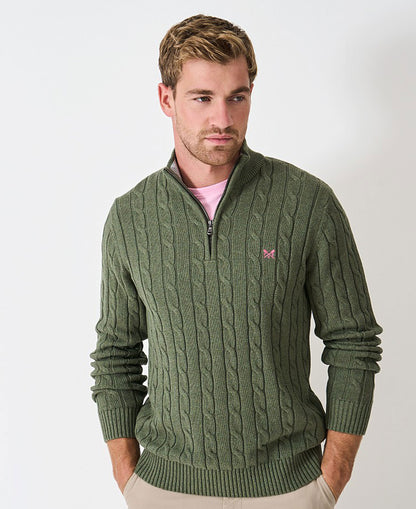 Oarsman Cable 1/2 Zip - Thyme