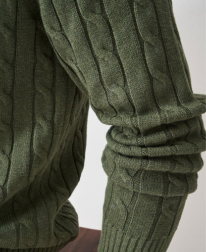 Oarsman Cable 1/2 Zip - Thyme