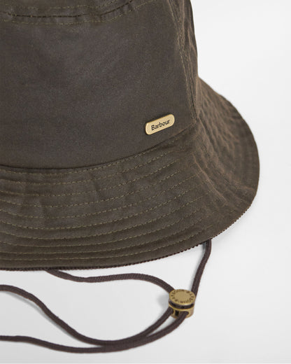 Delilah Waxed Bucket Hat - Olive