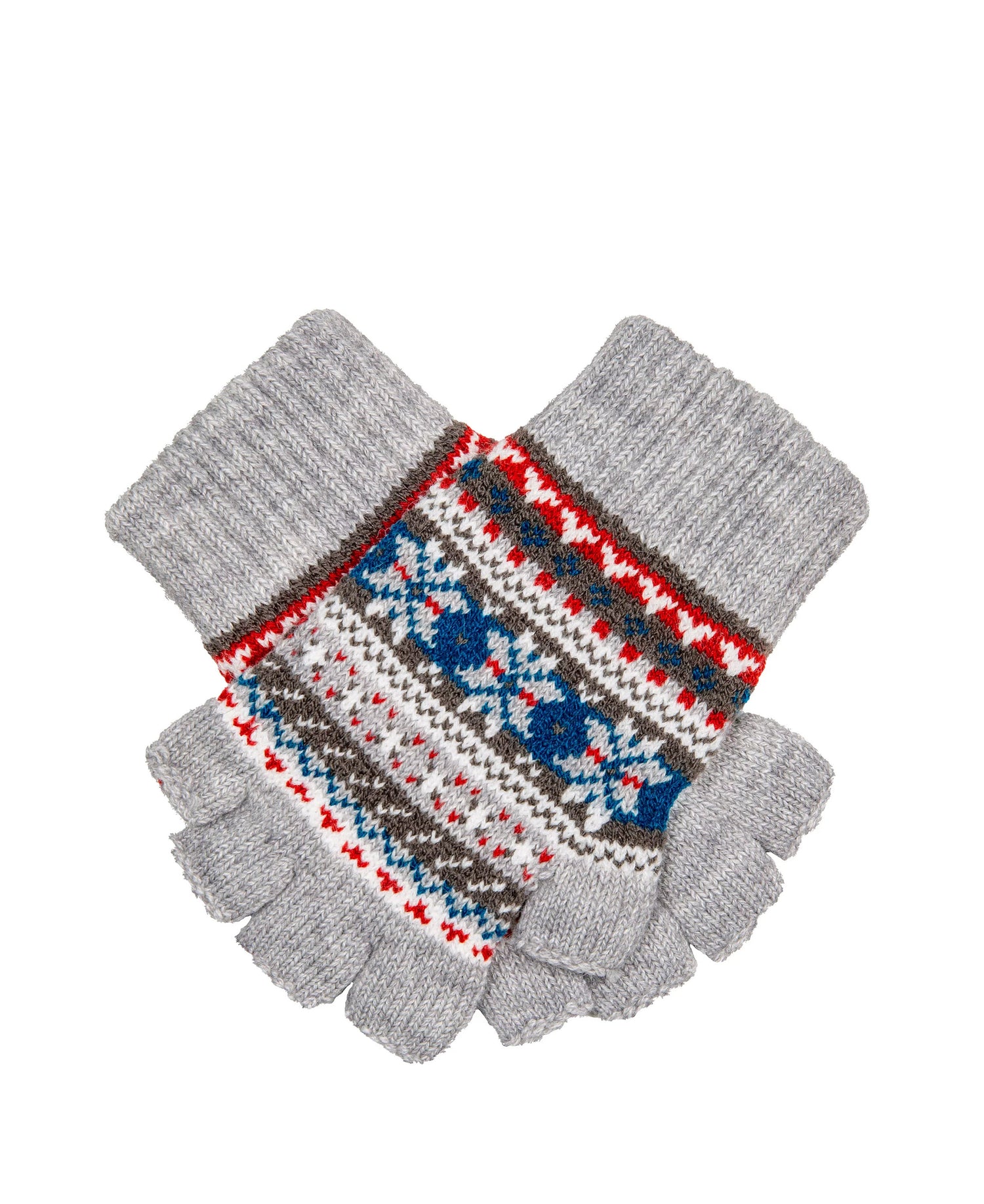 Half Finger Knitted Gloves - Dove Grey