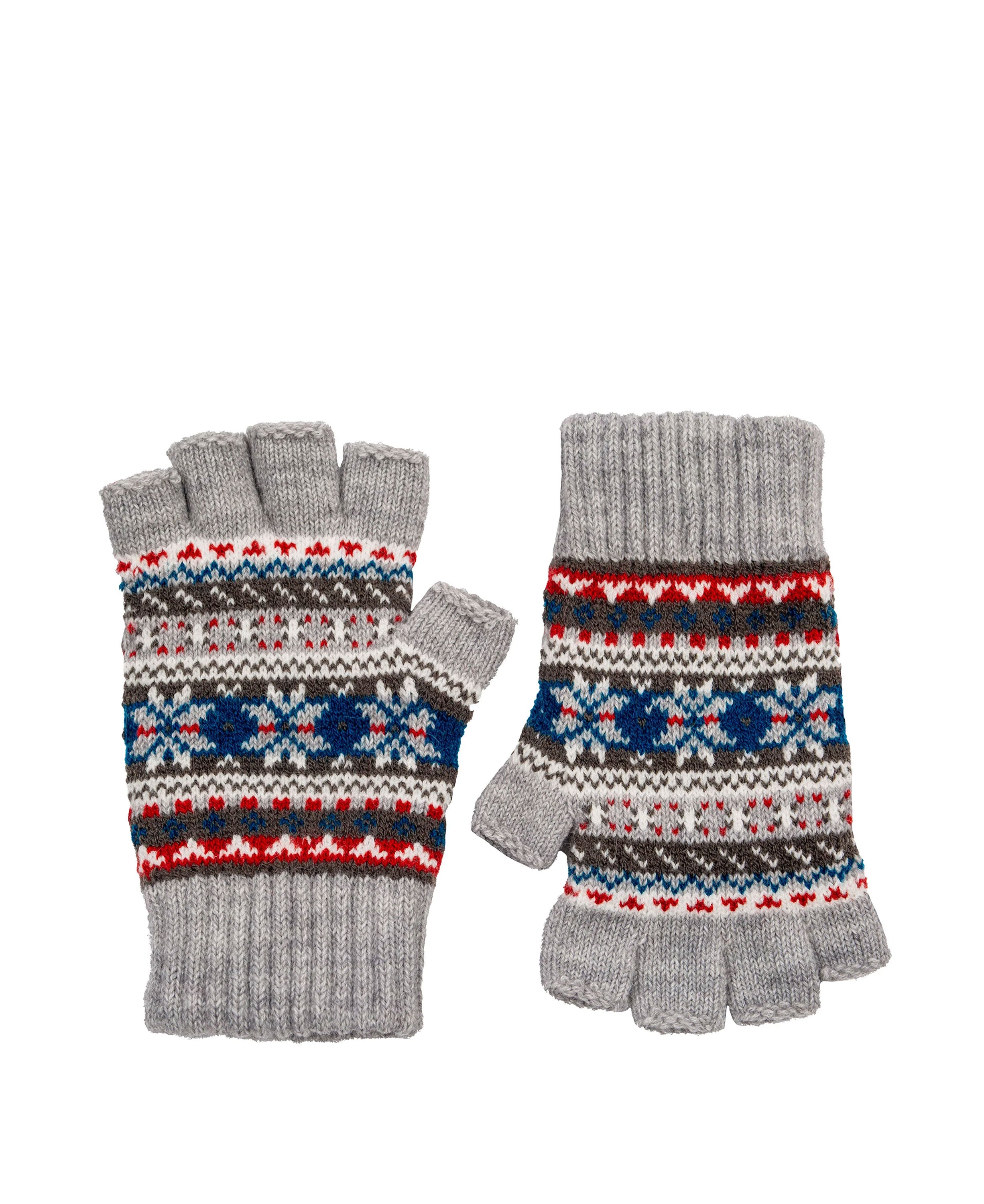 Half Finger Knitted Gloves - Dove Grey