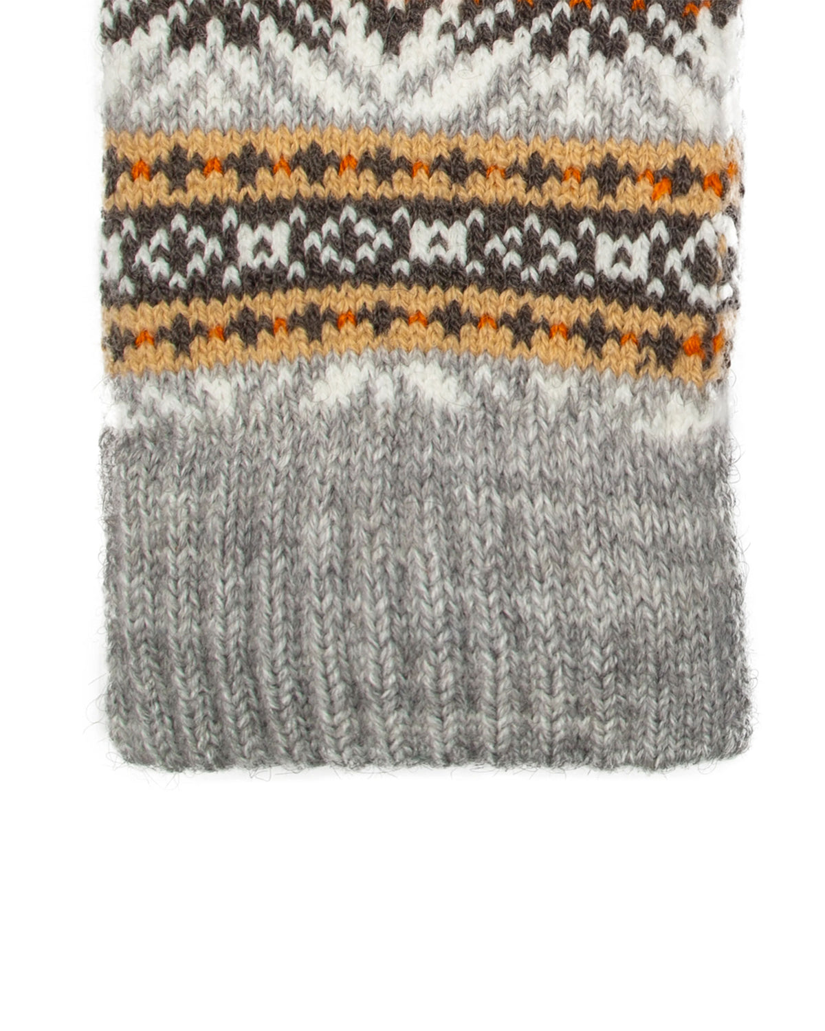 Knitted FairIsle Gloves - Dove Grey